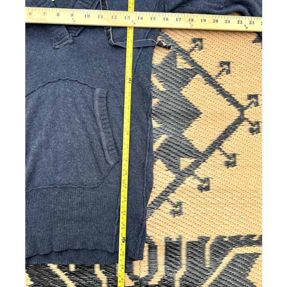 Abercrombie & Fitch | Vintage Y2K Hooded V-Neck Rabbit Hair Sweater Blue Size S - Picture 6 of 6